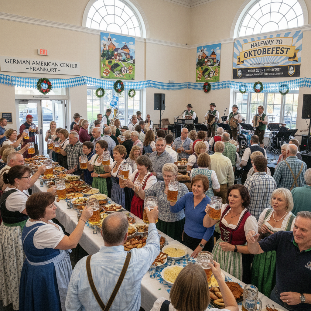 German American Heritage Center in Frankfort hosting the Halfway to Oktoberfest event on March 21, 2026.