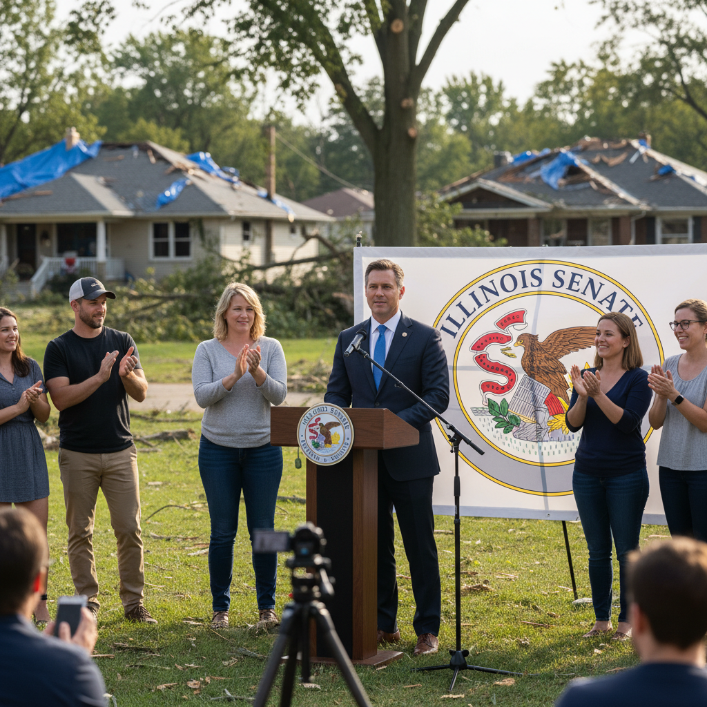 Illinois State Senator, Michael E. Hastings, in Tinley Park, advocates for homeowner protection legislation.