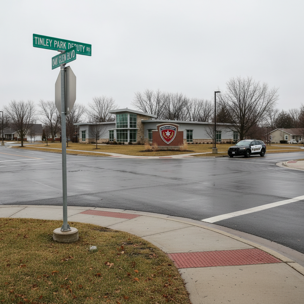 A realistic outdoor scene in Tinley Park with natural lighting, devoid of any text or people.