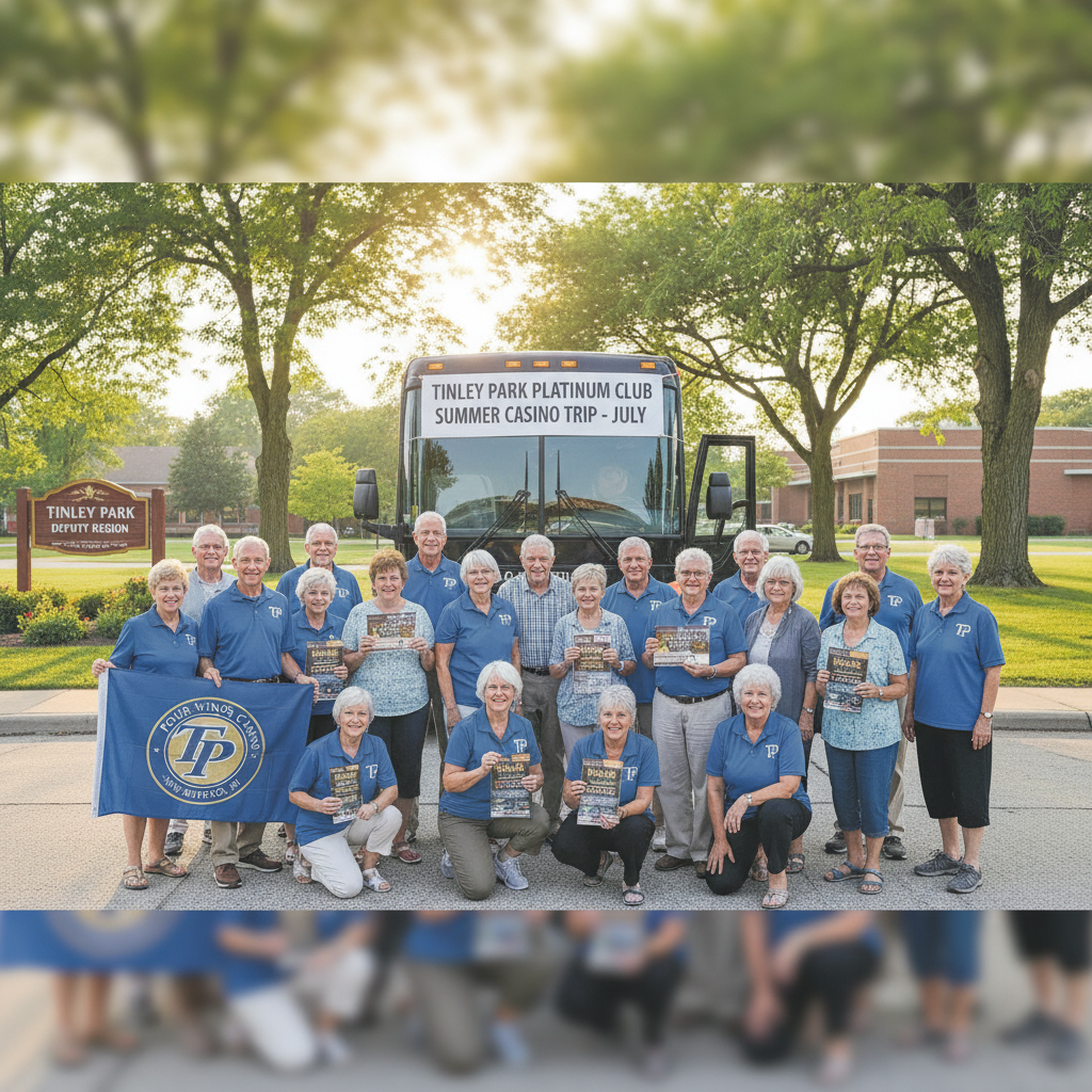 Seniors board a motor coach for a casino trip to New Buffalo, Michigan, in this news photograph.