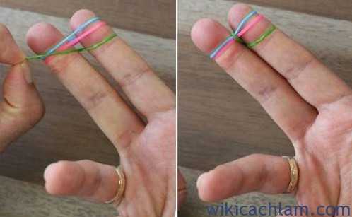Cách làm vòng thun đeo tay kiểu xương cá-3