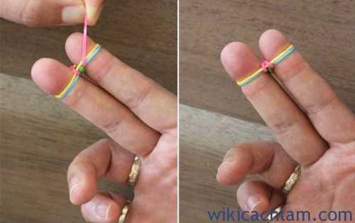 Cách làm vòng thun đeo tay kiểu xương cá-6