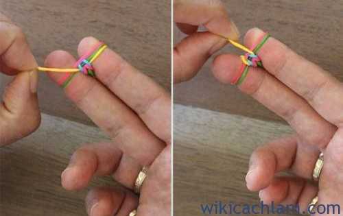 Cách làm vòng thun đeo tay kiểu xương cá-7
