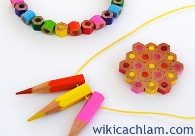 Cách làm đồ trang sức từ bút chì màu-6