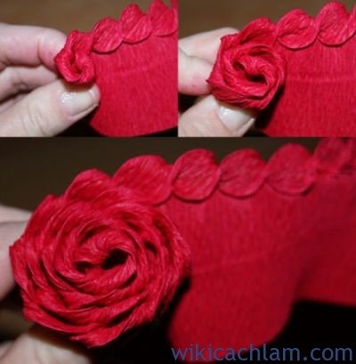 Cách làm hoa hồng bằng giấy nhún đơn giản đẹp nhất-3