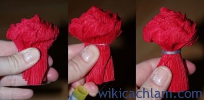 Cách làm hoa hồng bằng giấy nhún đơn giản đẹp nhất-5