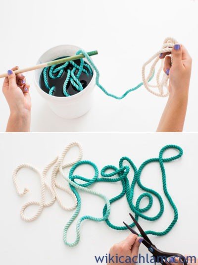 Cách làm bát đựng đồ lặt vặt đầy màu sắc từ dây thừng-3