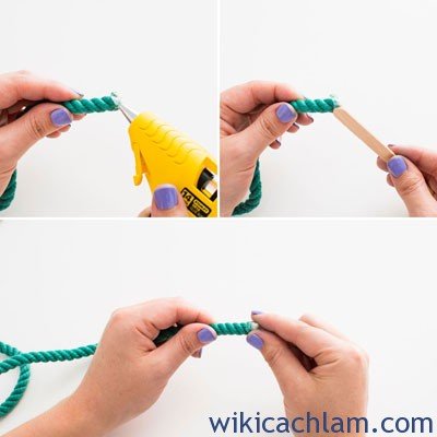 Cách làm bát đựng đồ lặt vặt đầy màu sắc từ dây thừng-4