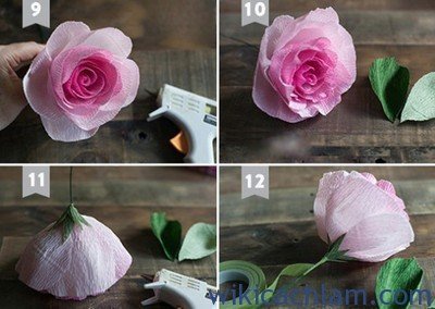 Cách làm hoa hồng bằng giấy lung linh tặng người ấy 2