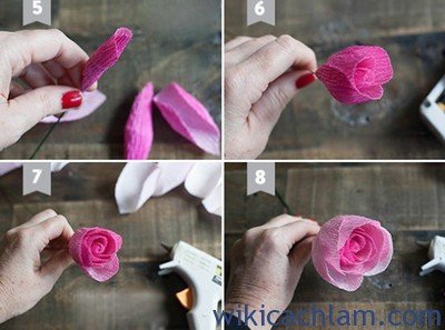 Cách làm hoa hồng bằng giấy lung linh tặng người ấy 1