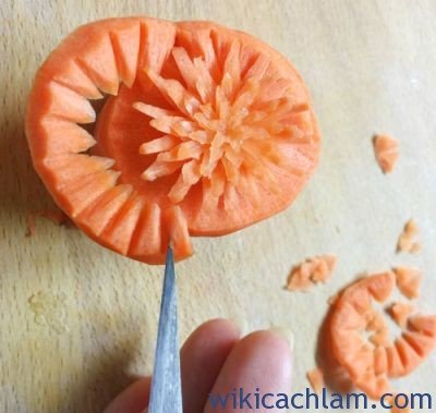 Cách tỉa hoa thược dược từ cà rốt-6