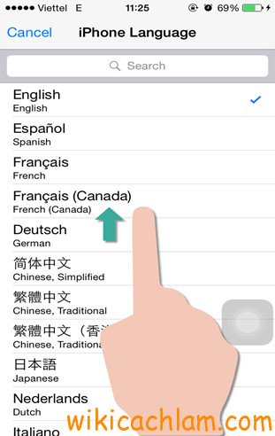 tiếng Anh sang tiếng Việt điện thoại iPhone 5