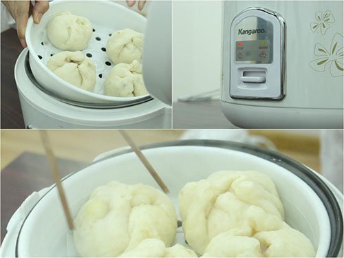 Cách làm bánh bao bằng nồi cơm điện vừa tiện vừa ngon-5