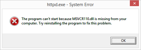 Hướng dẫn sửa lỗi ” The program can’t start because MSVCR110.dll ..”