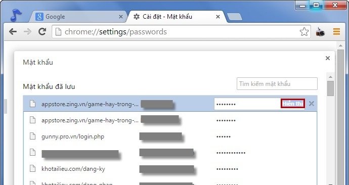 Cách xem mật khẩu (Password) lưu trên trình duyệt-5