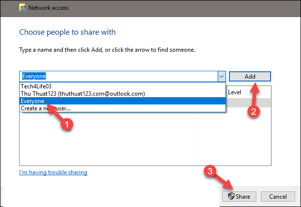 Hướng dẫn cách chia sẻ ổ đĩa thư mục trong Windows 10-7