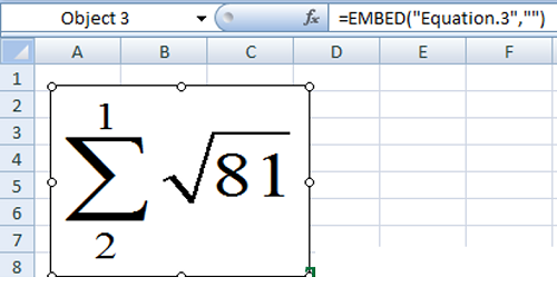 Cách chèn công thức toán học vào Excel-5