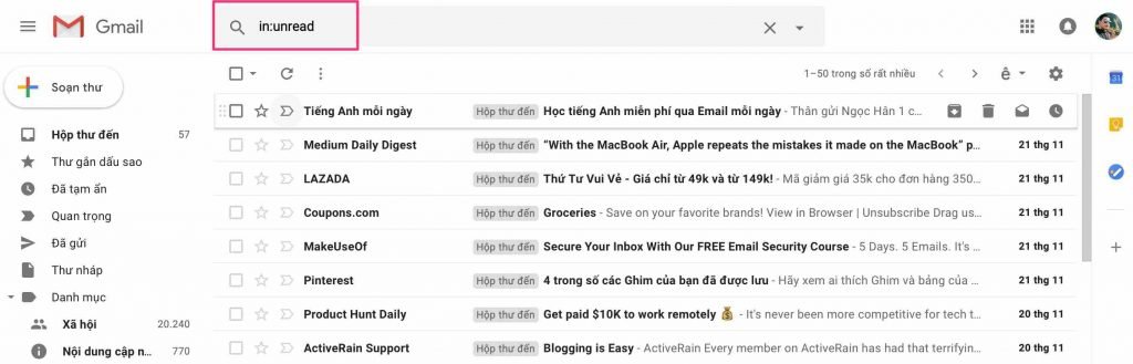 Cách xóa hàng loạt Gmail-3 chưa xem