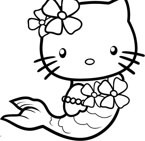 Tranh tô màu Hello Kitty cho bé gái siêu dễ thương-5