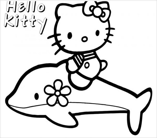 Tranh tô màu Hello Kitty cho bé gái siêu dễ thương-7
