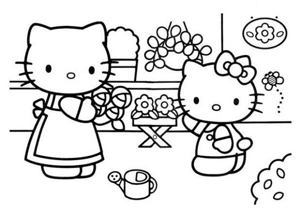 Tranh tô màu Hello Kitty cho bé gái siêu dễ thương-35