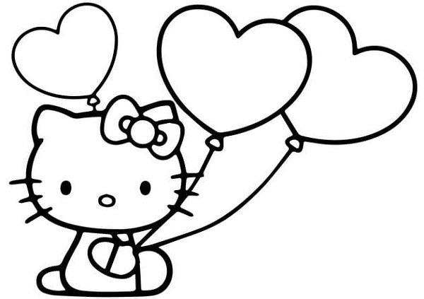Tranh tô màu Hello Kitty cho bé gái siêu dễ thương-10