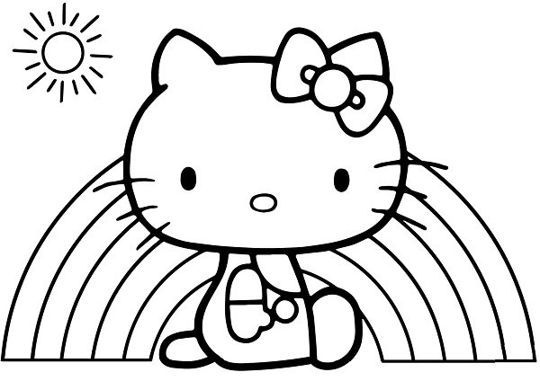 Tranh tô màu Hello Kitty cho bé gái siêu dễ thương-14