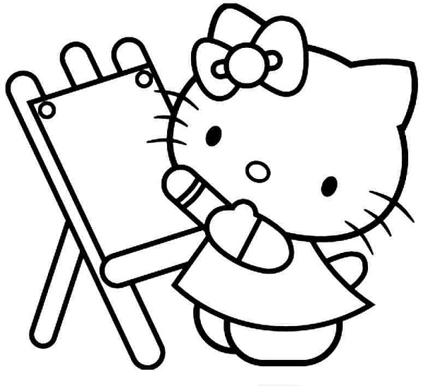 Tranh tô màu Hello Kitty cho bé gái siêu dễ thương-18