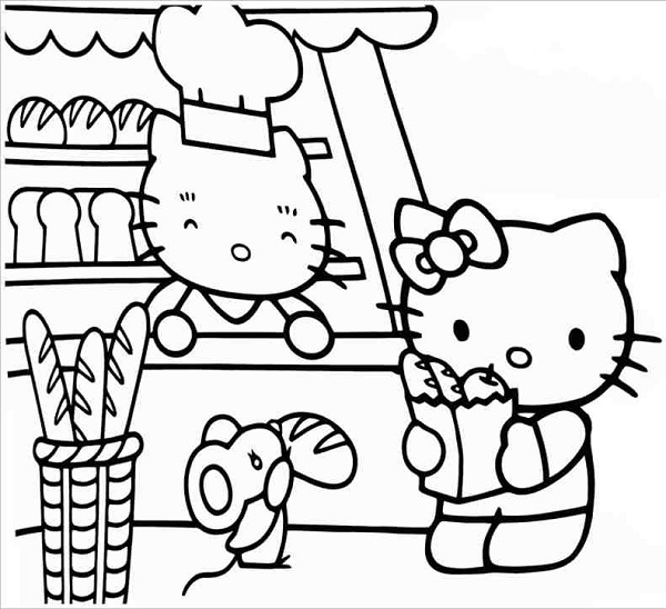 Tranh tô màu Hello Kitty cho bé gái siêu dễ thương-40