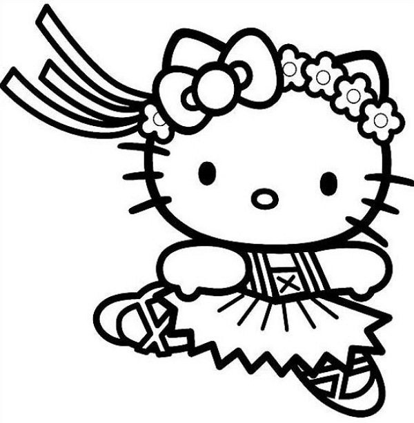 Tranh tô màu Hello Kitty cho bé gái siêu dễ thương-24