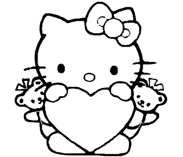 Tranh tô màu Hello Kitty cho bé gái siêu dễ thương-26