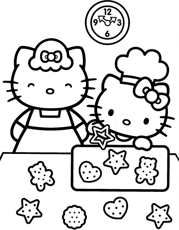 Tranh tô màu Hello Kitty cho bé gái siêu dễ thương-28