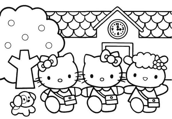 Tranh tô màu Hello Kitty cho bé gái siêu dễ thương-32