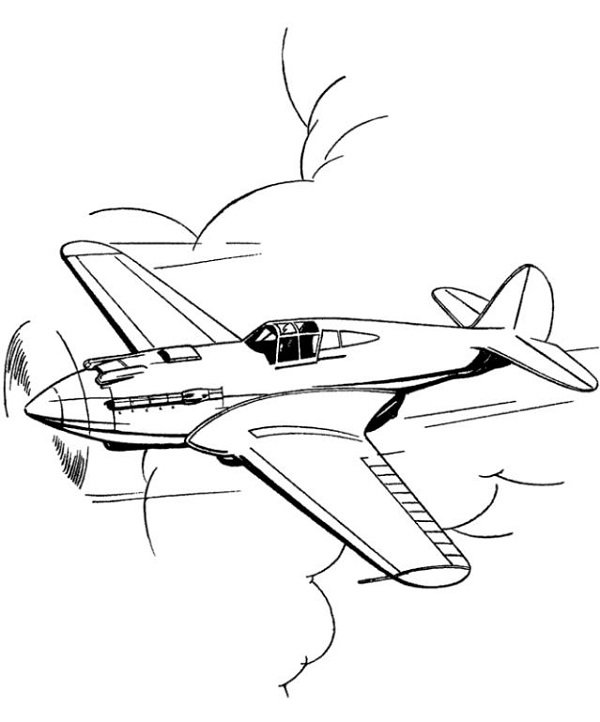 Download tranh tô màu máy bay cho bé tập tô-30