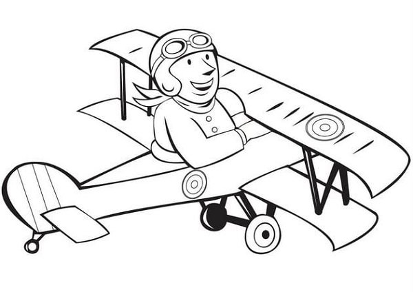 Download tranh tô màu máy bay cho bé tập tô-28