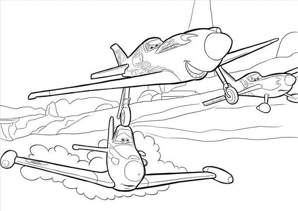 Download tranh tô màu máy bay cho bé tập tô-26