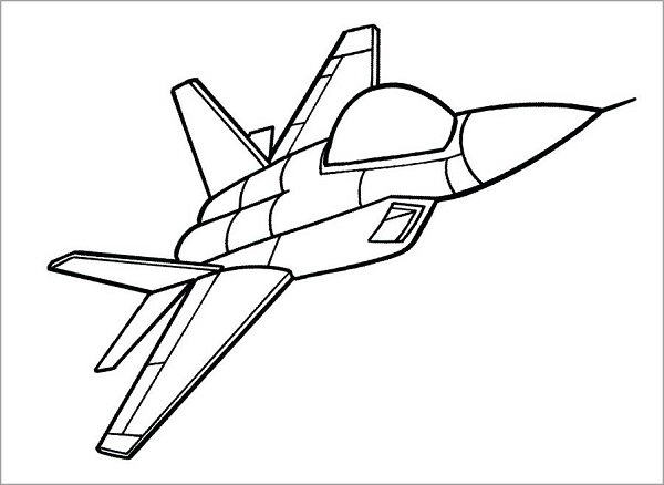 Download tranh tô màu máy bay cho bé tập tô-39