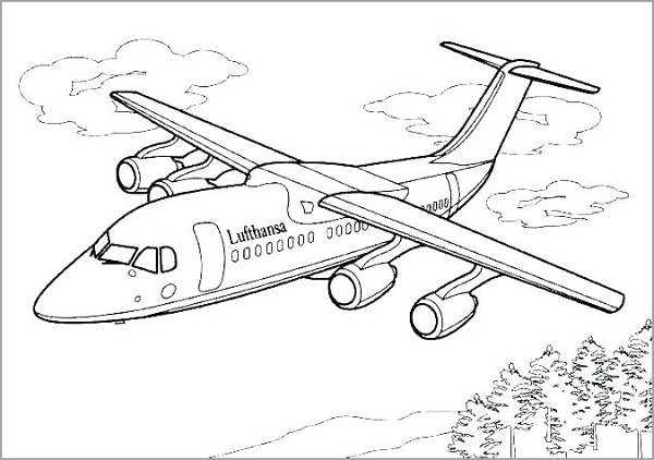 Download tranh tô màu máy bay cho bé tập tô-12