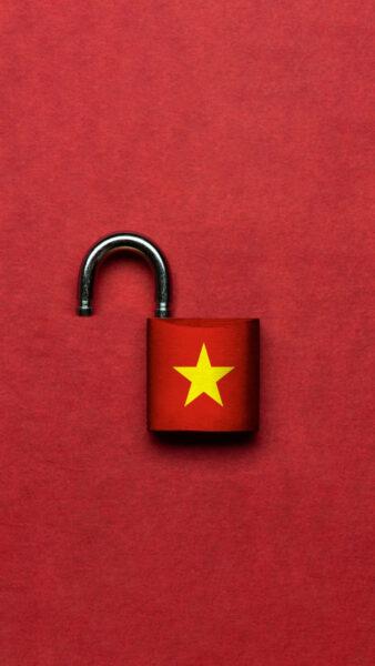 Hình nền Quốc kỳ Việt Nam ổ khóa đỏ