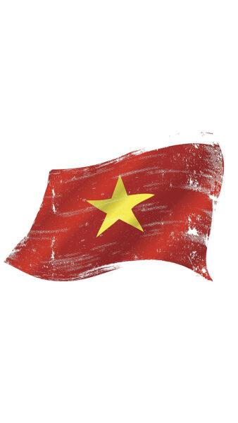 Hình nền cờ Việt Nam đẹp dạng art màu nước