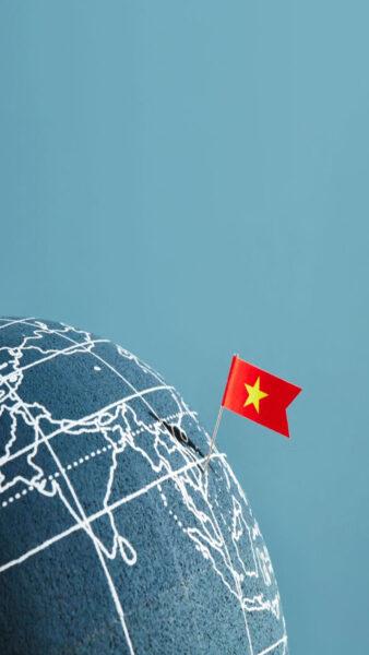 Hình nền cờ Việt Nam đẹp quả địa cầu