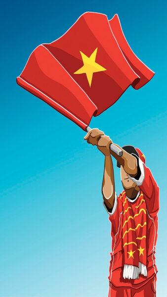 Ảnh nền cờ Việt Nam đẹp phất cờ