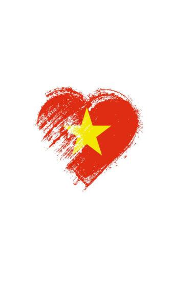 Ảnh nền Quốc kỳ Việt Nam đẹp cho điện thoại hình trái tim