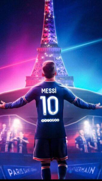 Hình nền Messi mặc áo số 10 giang tay ấn tượng