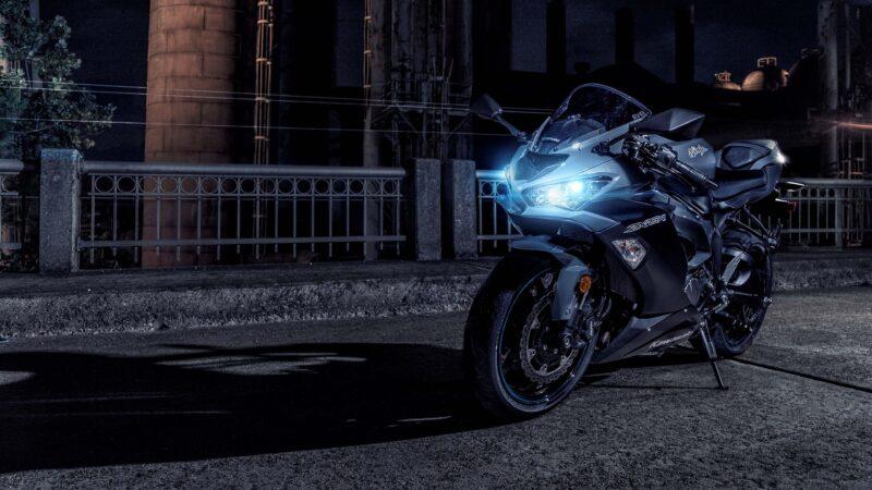 Ảnh nền Moto 4K đèn xanh