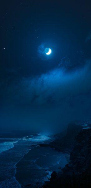 Hình nền yên tĩnh mặt trăng xanh