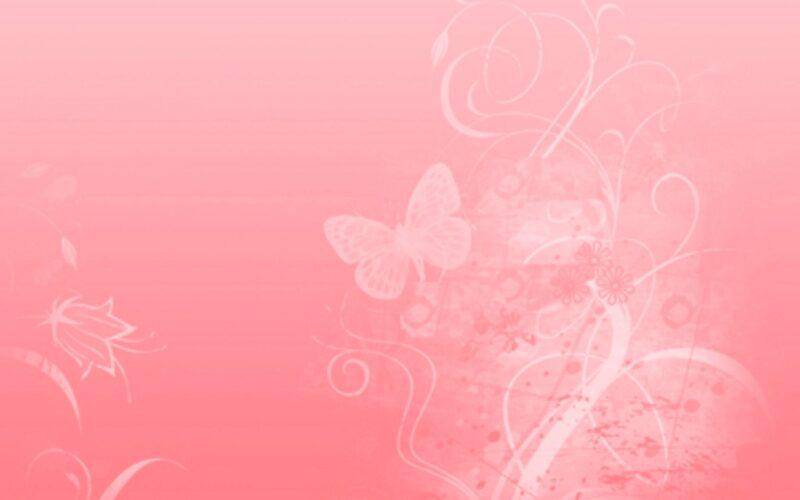 Hình nền màu hồng pastel trơn hoạ tiết hoa lá