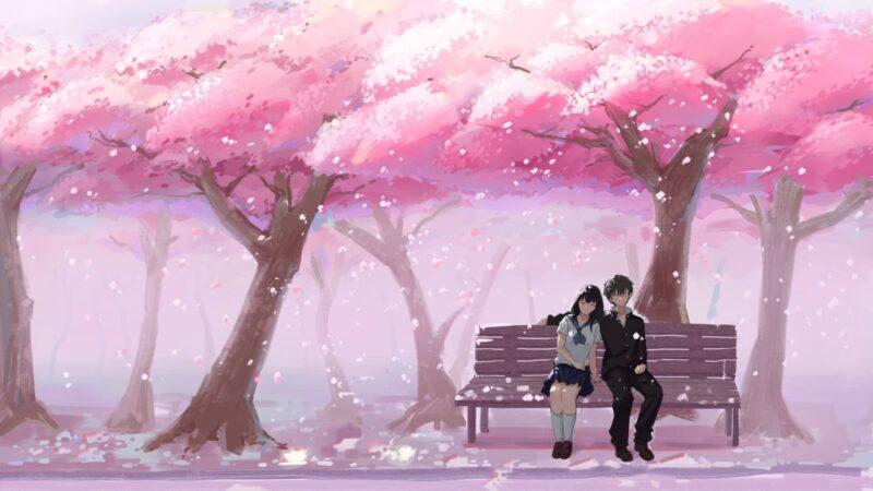 Hình nền hoa đào anime đẹp nhất