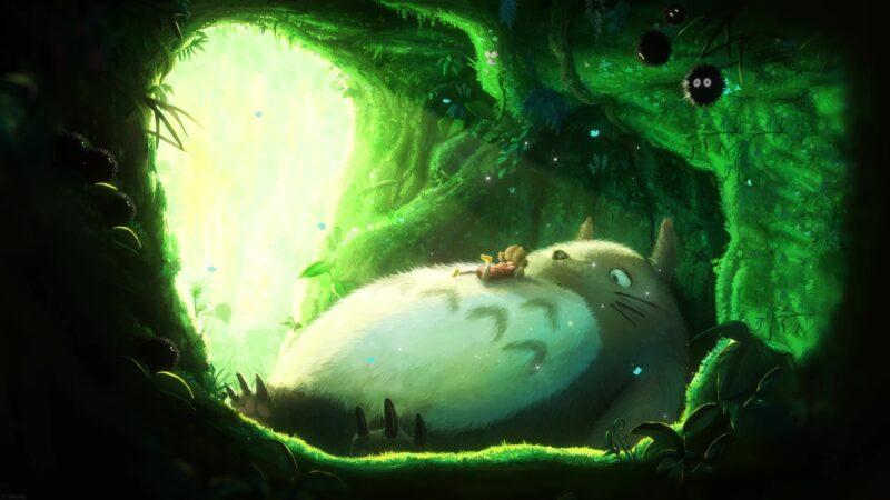 Hình nền Totoro to lớn nằm trong hang