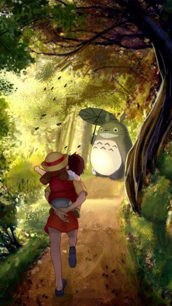 Hình nền Totoro cười dễ thương